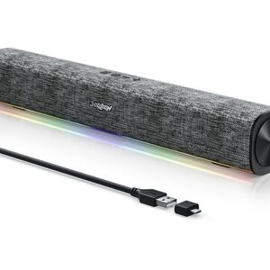 Bluetooth Computer Speakers with Dynamic LED Light, USB Plug & Play PC Speaker